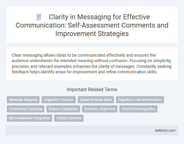 Clarity in Messaging for Effective Communication: Self-Assessment Comments and Improvement Strategies