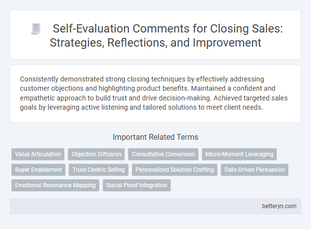 Self-Evaluation Comments for Closing Sales: Strategies, Reflections, and Improvement