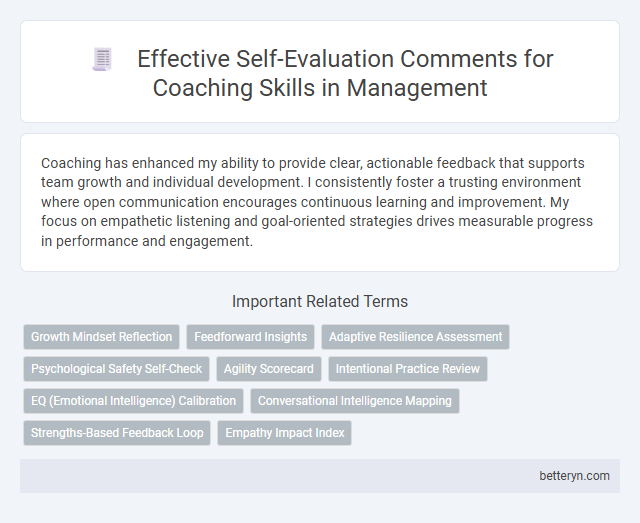 Effective Self-Evaluation Comments for Coaching Skills in Management