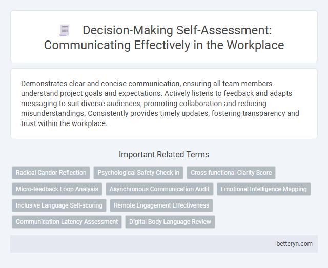Decision-Making Self-Assessment: Communicating Effectively in the Workplace