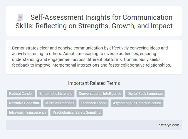 Self-Assessment Insights for Communication Skills: Reflecting on Strengths, Growth, and Impact