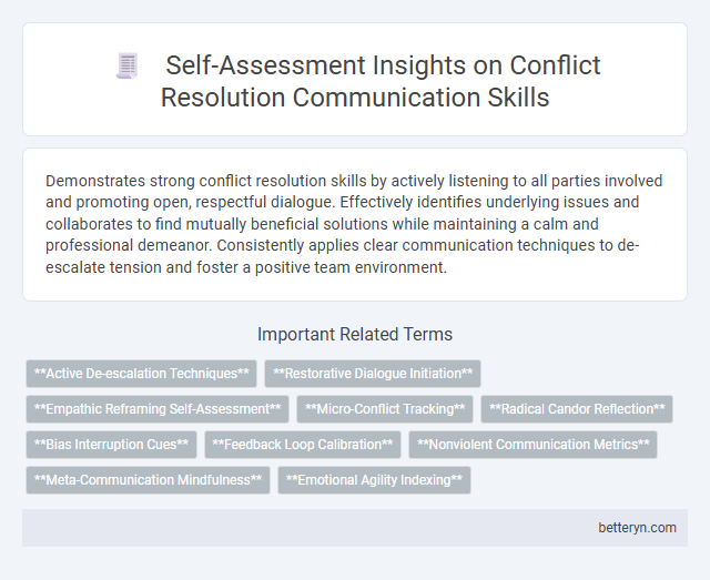 Self-Assessment Insights on Conflict Resolution Communication Skills