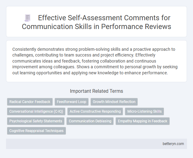 Effective Self-Assessment Comments for Communication Skills in Performance Reviews