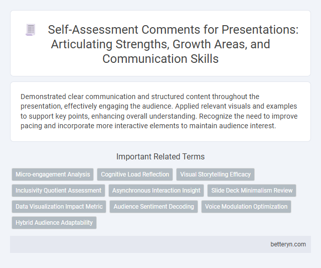 Self-Assessment Comments for Presentations: Articulating Strengths, Growth Areas, and Communication Skills