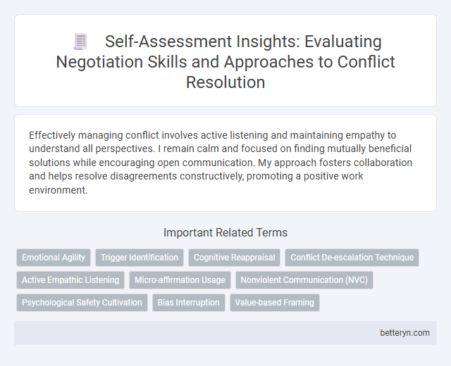 Self-Assessment Insights: Evaluating Negotiation Skills and Approaches to Conflict Resolution