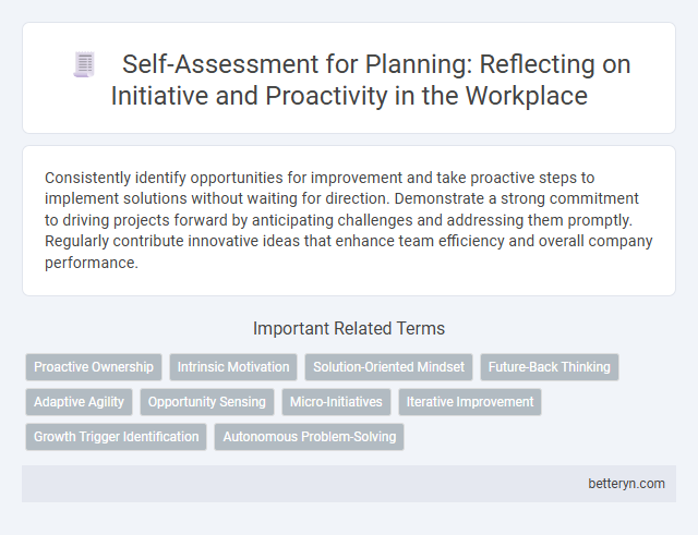Self-Assessment for Planning: Reflecting on Initiative and Proactivity in the Workplace