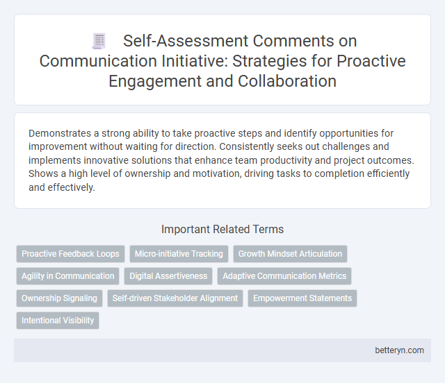 Self-Assessment Comments on Communication Initiative: Strategies for Proactive Engagement and Collaboration