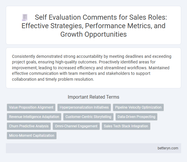 Self Evaluation Comments for Sales Roles: Effective Strategies, Performance Metrics, and Growth Opportunities
