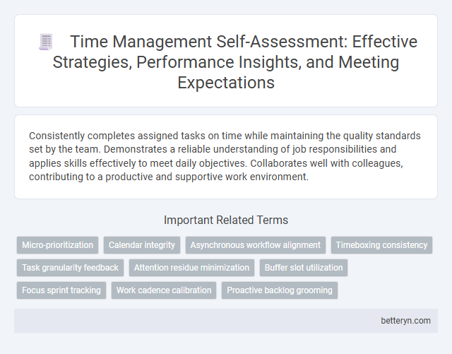 Time Management Self-Assessment: Effective Strategies, Performance Insights, and Meeting Expectations