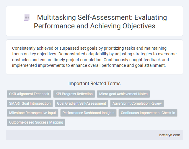 Multitasking Self-Assessment: Evaluating Performance and Achieving Objectives