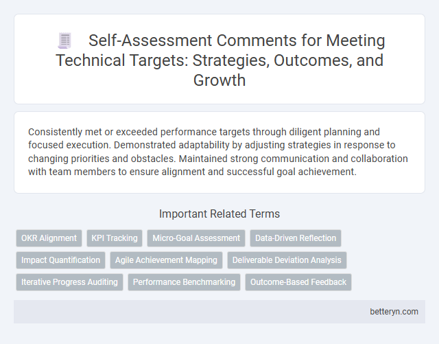 Self-Assessment Comments for Meeting Technical Targets: Strategies, Outcomes, and Growth