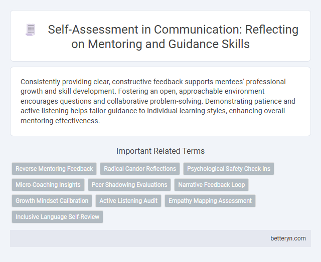Self-Assessment in Communication: Reflecting on Mentoring and Guidance Skills