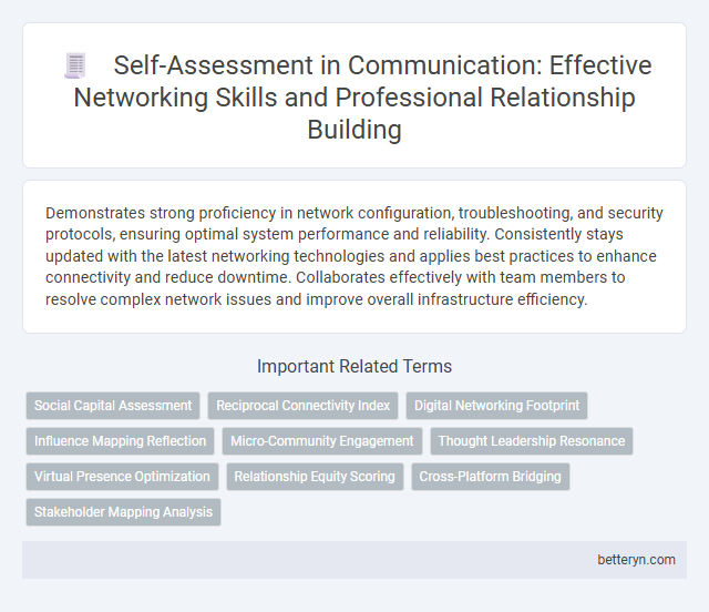 Self-Assessment in Communication: Effective Networking Skills and Professional Relationship Building