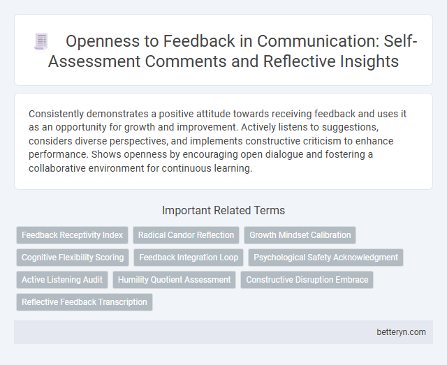 Openness to Feedback in Communication: Self-Assessment Comments and Reflective Insights