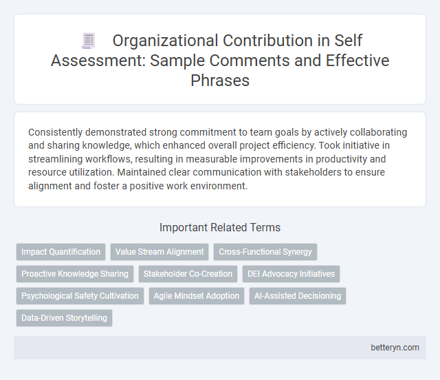 Organizational Contribution in Self Assessment: Sample Comments and Effective Phrases