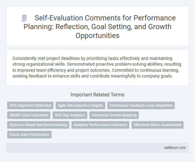 Self-Evaluation Comments for Performance Planning: Reflection, Goal Setting, and Growth Opportunities
