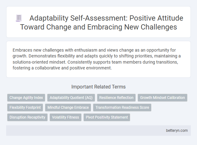 Adaptability Self-Assessment: Positive Attitude Toward Change and Embracing New Challenges
