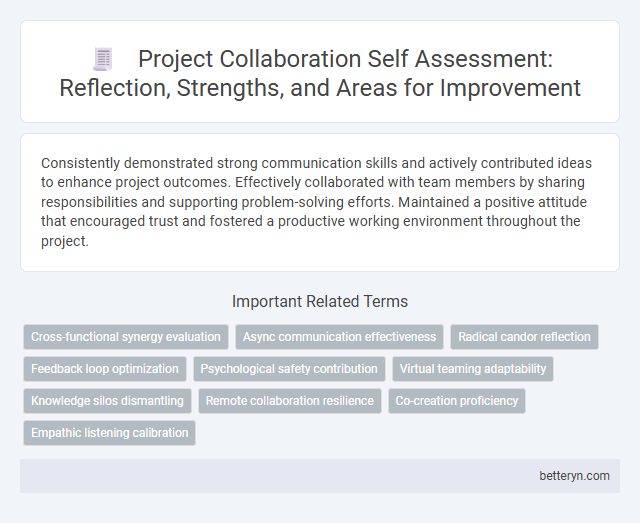 Project Collaboration Self Assessment: Reflection, Strengths, and Areas for Improvement