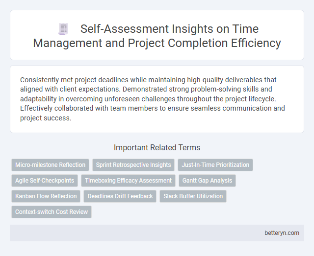 Self-Assessment Insights on Time Management and Project Completion Efficiency