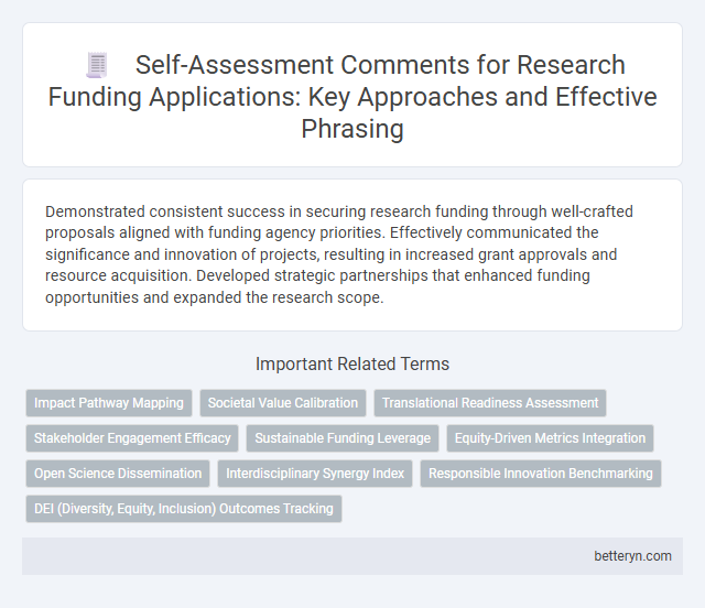 Self-Assessment Comments for Research Funding Applications: Key Approaches and Effective Phrasing