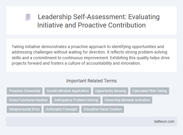 Leadership Self-Assessment: Evaluating Initiative and Proactive Contribution