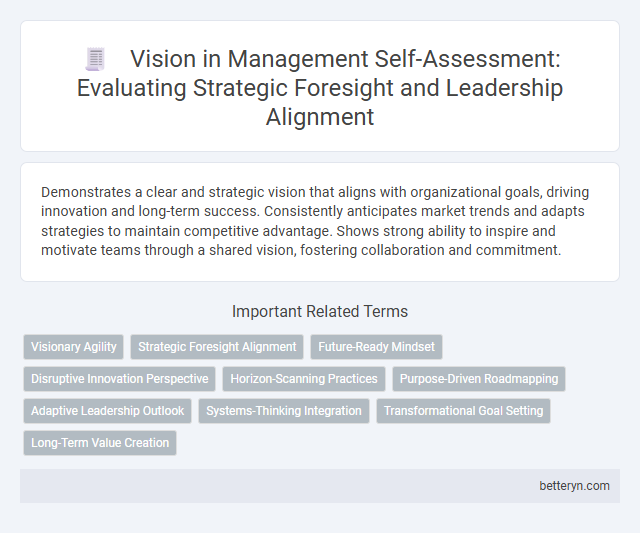 Vision in Management Self-Assessment: Evaluating Strategic Foresight and Leadership Alignment