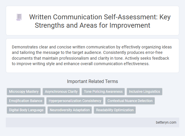 Written Communication Self-Assessment: Key Strengths and Areas for Improvement