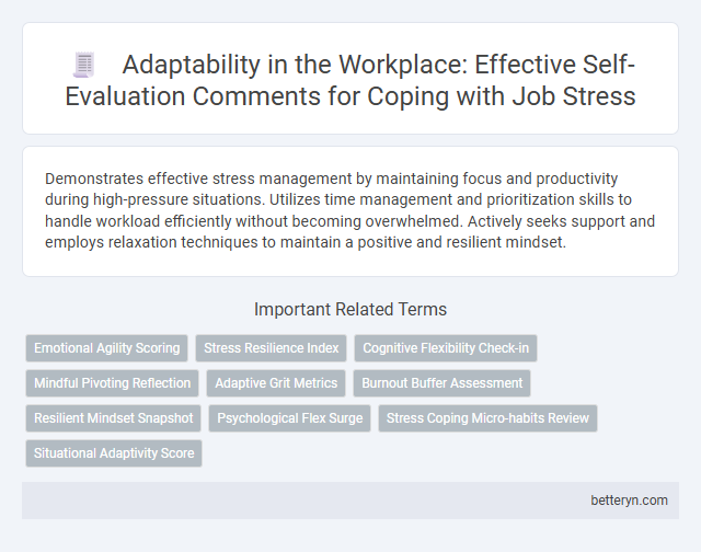 Adaptability in the Workplace: Effective Self-Evaluation Comments for Coping with Job Stress