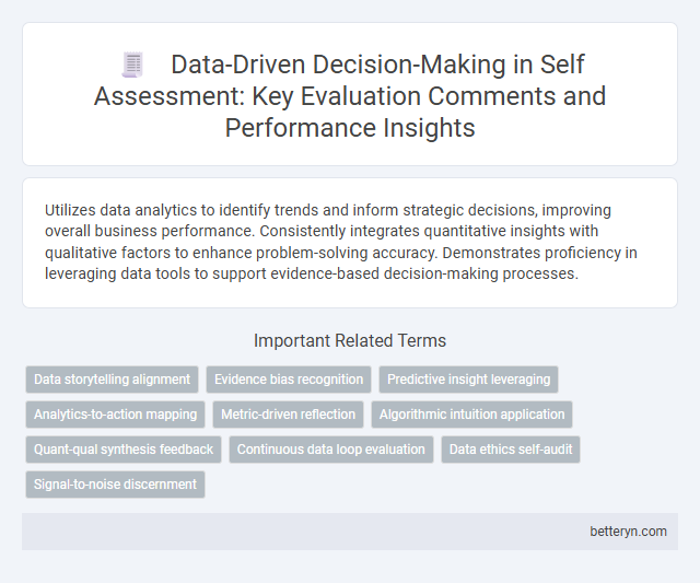 Data-Driven Decision-Making in Self Assessment: Key Evaluation Comments and Performance Insights