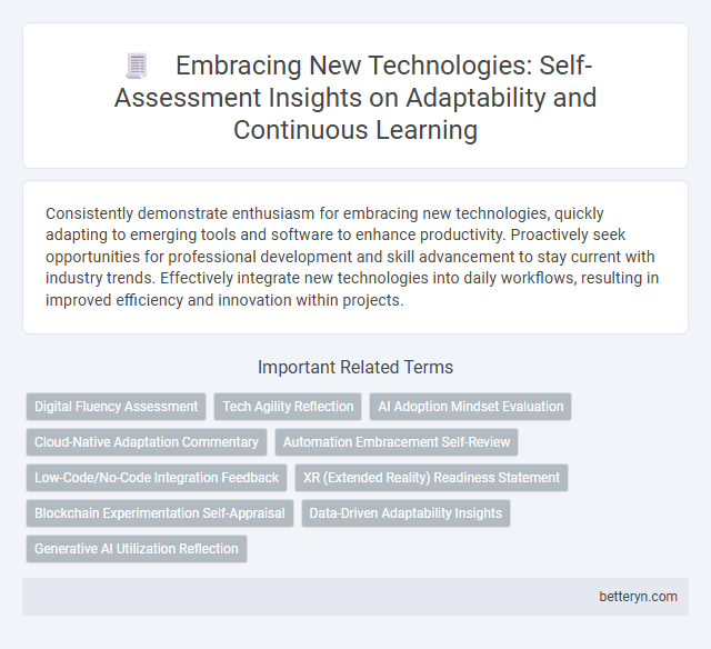 Embracing New Technologies: Self-Assessment Insights on Adaptability and Continuous Learning