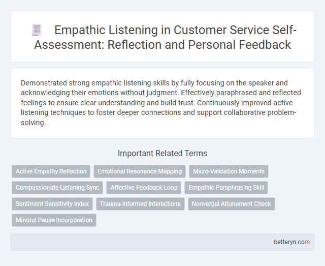 Empathic Listening in Customer Service Self-Assessment: Reflection and Personal Feedback
