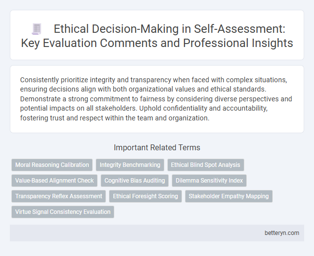 Ethical Decision-Making in Self-Assessment: Key Evaluation Comments and Professional Insights