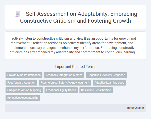 Self-Assessment on Adaptability: Embracing Constructive Criticism and Fostering Growth
