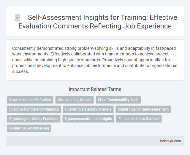Self-Assessment Insights for Training: Effective Evaluation Comments Reflecting Job Experience
