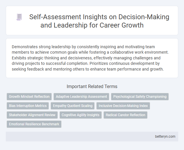 Self-Assessment Insights on Decision-Making and Leadership for Career Growth