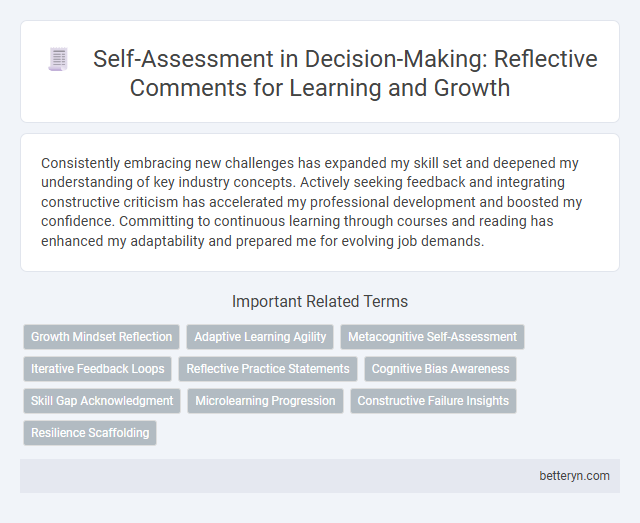 Self-Assessment in Decision-Making: Reflective Comments for Learning and Growth