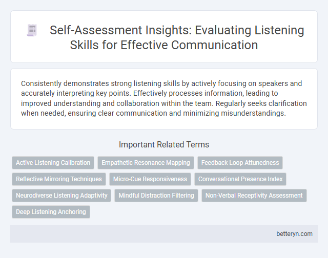 Self-Assessment Insights: Evaluating Listening Skills for Effective Communication
