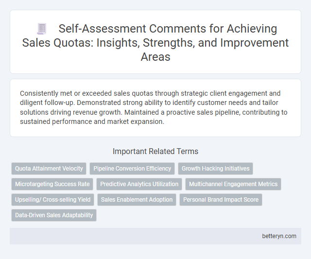 Self-Assessment Comments for Achieving Sales Quotas: Insights, Strengths, and Improvement Areas