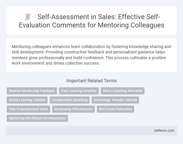 Self-Assessment in Sales: Effective Self-Evaluation Comments for Mentoring Colleagues