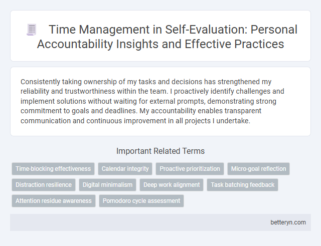Time Management in Self-Evaluation: Personal Accountability Insights and Effective Practices