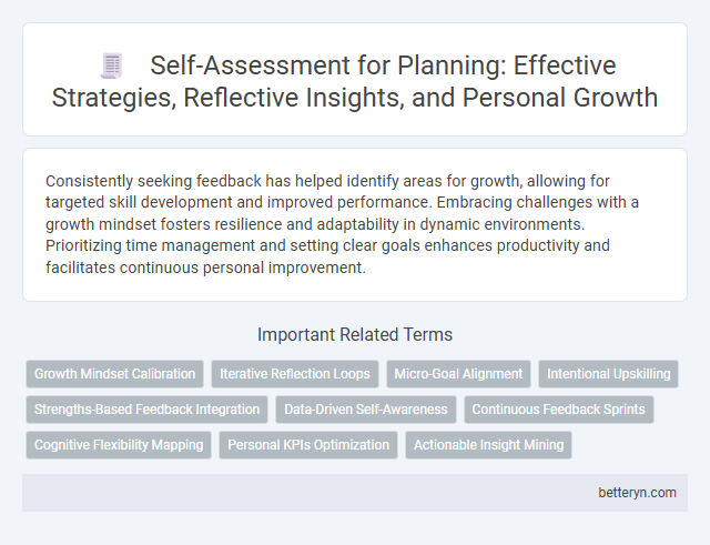 Self-Assessment for Planning: Effective Strategies, Reflective Insights, and Personal Growth