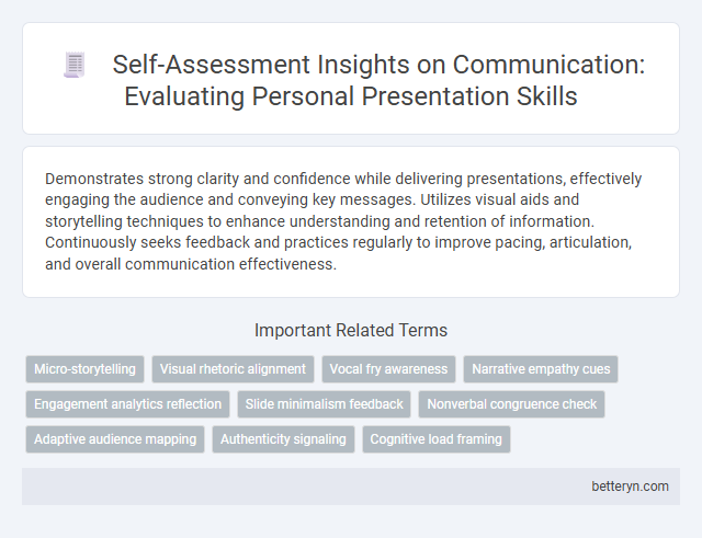 Self-Assessment Insights on Communication: Evaluating Personal Presentation Skills