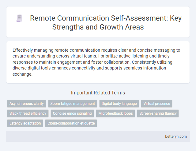 Remote Communication Self-Assessment: Key Strengths and Growth Areas