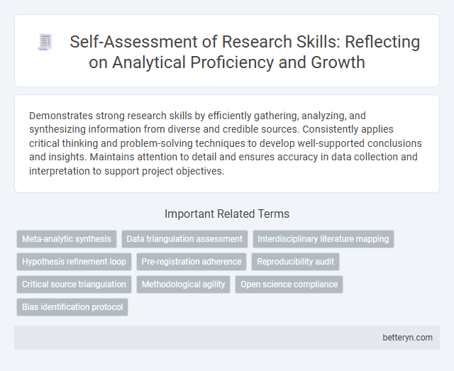Self-Assessment of Research Skills: Reflecting on Analytical Proficiency and Growth