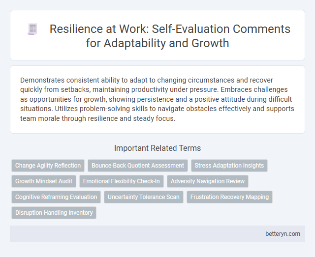Resilience at Work: Self-Evaluation Comments for Adaptability and Growth