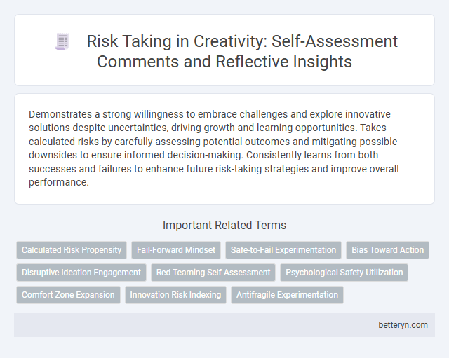 Risk Taking in Creativity: Self-Assessment Comments and Reflective Insights