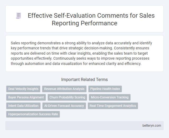 Effective Self-Evaluation Comments for Sales Reporting Performance