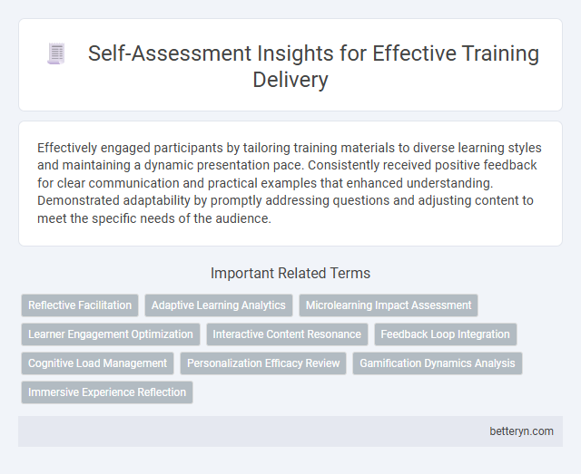 Self-Assessment Insights for Effective Training Delivery