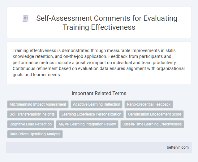 Self-Assessment Comments for Evaluating Training Effectiveness