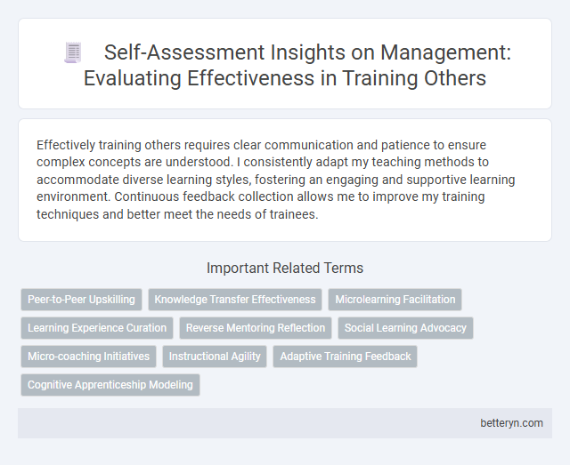 Self-Assessment Insights on Management: Evaluating Effectiveness in Training Others